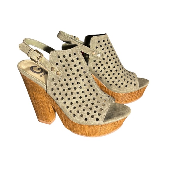 G by Guess Olive green platform heel - Picture 5 of 7